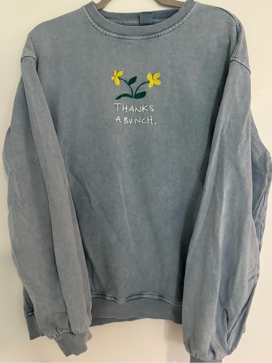 PacSun Sweaters - Blue Floral 'Thanks a Bunch' Crewneck Sweater